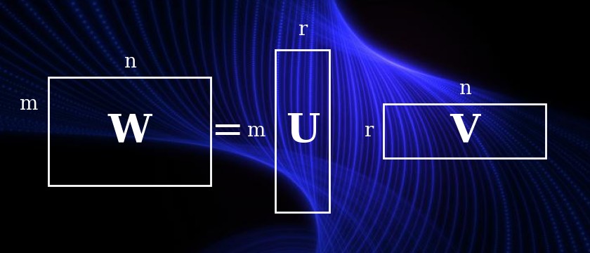 “An n by m matrix, factored to , n by r and r by m matrices.”